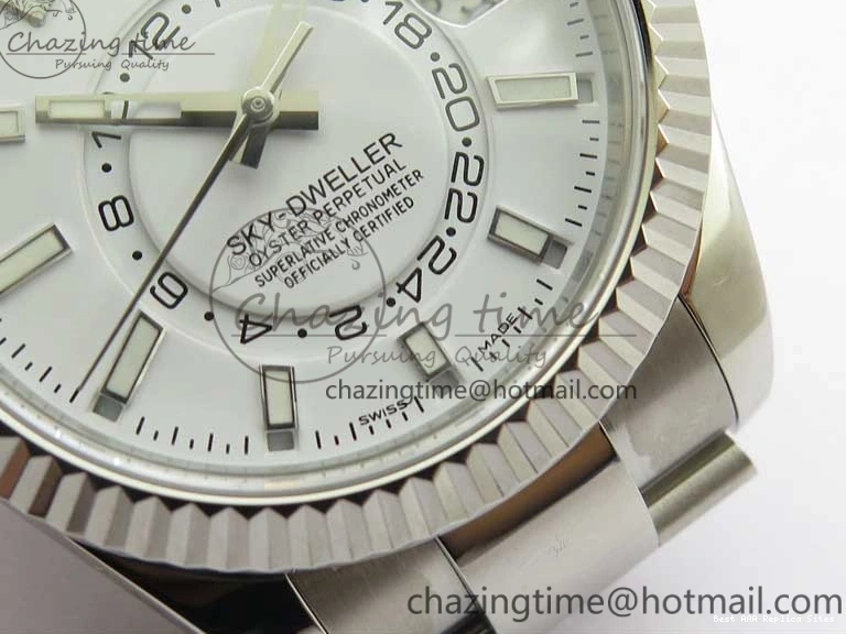 Good Copy Rolex Watches TechFriendly Bracelet to 2880 White Best Dial 326934 1:1 on 23J Edition Asian SS Noob SS Sky-Dweller 1219